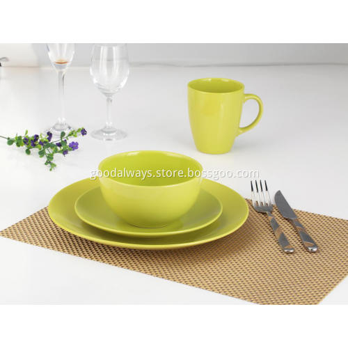 16 Pieces Stoneware Dinnerware Set Lemongrass